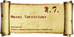 Mezei Tarziciusz névjegykártya